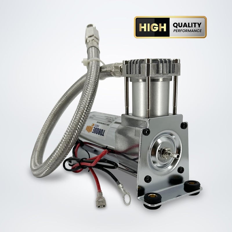 Torque 12V Heavy Duty 444c Air Compressor Kit - 120 PSI, Portable Single Port, Replaces Air Lift 16092 16192 - Compressor for Train Horns, Air Horns, Air Ride Suspension, Train Horn Systems (TR16192) - Image 2